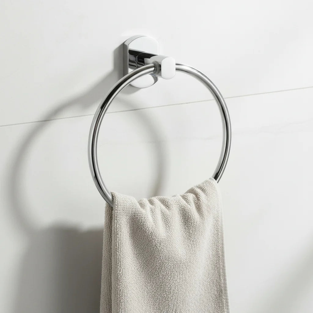 Wall Mounted Zinc Alloy Chrome Plated Eco-Friendly Modern Simple Hotel Bathroom Hand Towel Ring