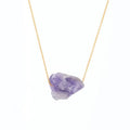 Ins Fine Colorful Natural Rose Quartz Raw Stone Gold Plated Choker Necklace Crystal Healing Women's Gift