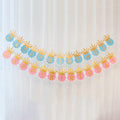 3M Long Pink Blue Gold Powder Crown Happy Birthday Banner Paper Party Accessories 21x14cm Birthday Party Decoration Supplies
