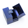 Custom High-End Blue Small Mini Cardboard Magnetic Jewelry Box with Matt Lamination Sponge Lining Logo Printed