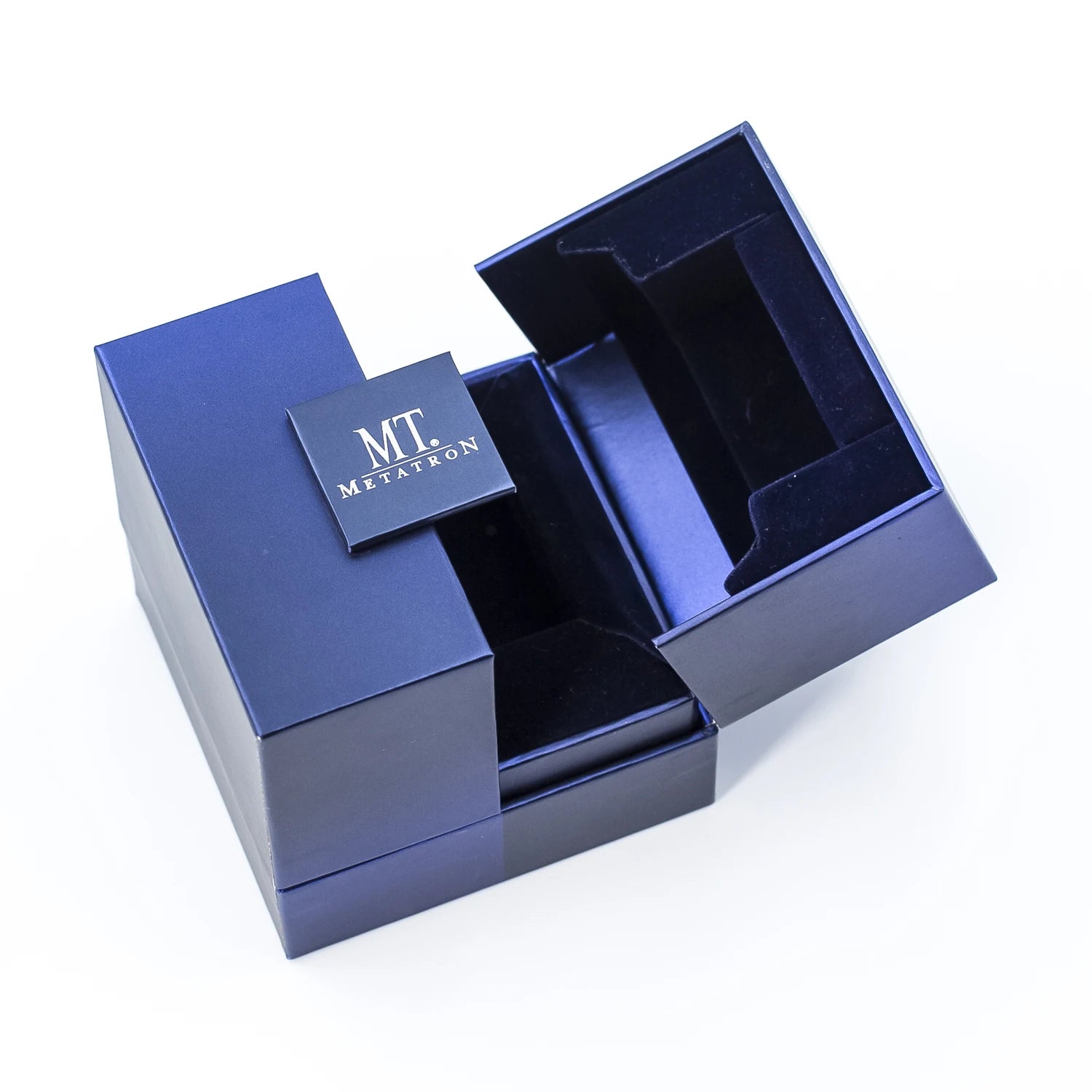 Custom High-End Blue Small Mini Cardboard Magnetic Jewelry Box with Matt Lamination Sponge Lining Logo Printed