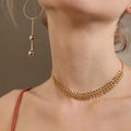 2022 Fashionable and Simple Single  Layer Alloy Fishbone Chain for Women's Necklace