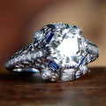 CAOSHI Manufacture Vintage Women Zirconia Rings Exquisite Design 925 Silver Coating Round CZ Diamond Bridal Wedding Ring