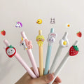 Stationery Korean Style Lovely Duck Horse Rabbit Strawberry Neutrals Poached Egg Pen 0.5mm Gel Ink Click Press Student Pen