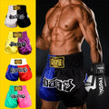 Unisex Boxing Gym Clothing Set 100% Polyester Colorful Satin Stretch Durable Breathable Lightweight Shrink-Proof Quick Dry Front
