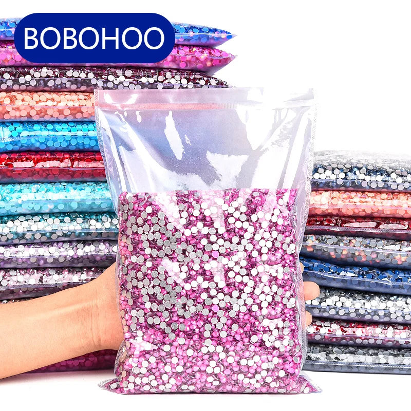 BOBOHOO Popular Mocha Colors 100 Gross Non Hotfix Glass Rhinestones Flatback Rhinestones for Dresses Garment Mugs Hoodie Custom