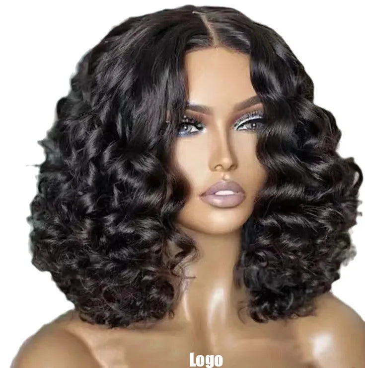 Wholesale 2025 Short Curly Hair Small Wave Women's Wig Head Cover Is Selling Well in Africa in Stock