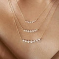 Fashion 925 Sterling Silver Claw Setting Round Zircon Bar Charm Necklace for Women Wholesale