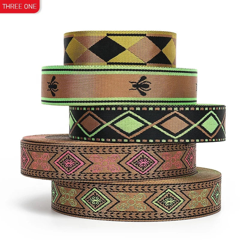 New Selling High Tenacity Ethnic Wind Webbing Polyester/Nylon Jacquard Backpack Shoulder Strap Single Shoulder Bag Cross Belt