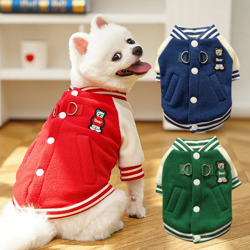 Manufacturer's Wholesale Simple Sports Cute Pet Baseball Clothing Jackets Cat Dog Coat Clothes