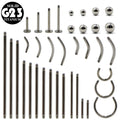 G23 Titanium External Thread Replacement Accessory Basic Piercing Barbell Labret Crystal Circular Ball Cone Wedding Wholesale