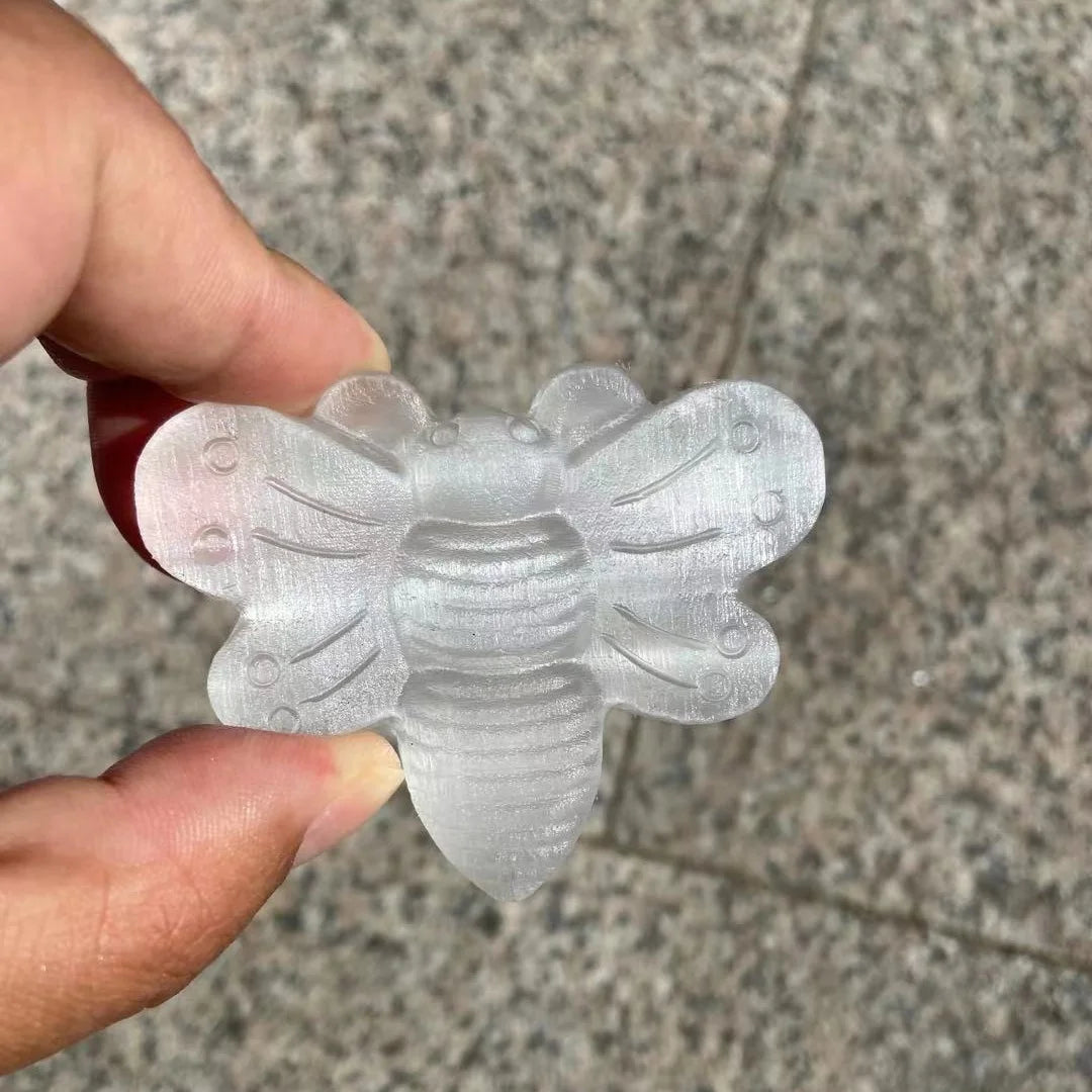 Wholesale  Healing Crystal  Semi Precious Stone Crafts Selenite Bee
