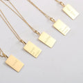Custom Necklace Stainless Steel 18K Gold Personalized Pendant Tags Simple Square Necklace OEM/ODM Brand Design Jewelry for Women