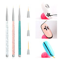 Tamax NAB035 3PCS Acrylic/Metal Nail Art Liner Brushes 5mm/8mm/11mm for Manicure & Nail Drawing/Dotting