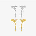 FUAMAY Fashion Question Mark S925 Geometric Earrings Women 18K Gold Plated 925 Silver Question Mark Earrings With Zircon