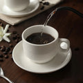 Stackable Coffee Tea Cups and Saucers Sublimation White Espresso Coffee Cup Set for Cappuccino Latte