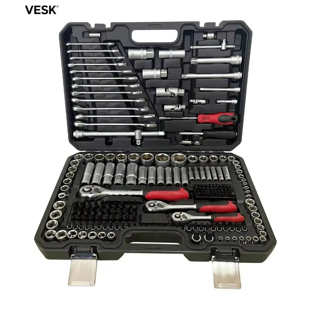 WZAUTO Hot Sale 216 Pcs Auto Repair Tool Set Machine Socket Wrench Kit Ratchet Sockets Hand Tools Mechanic Screwdriver Tool Set