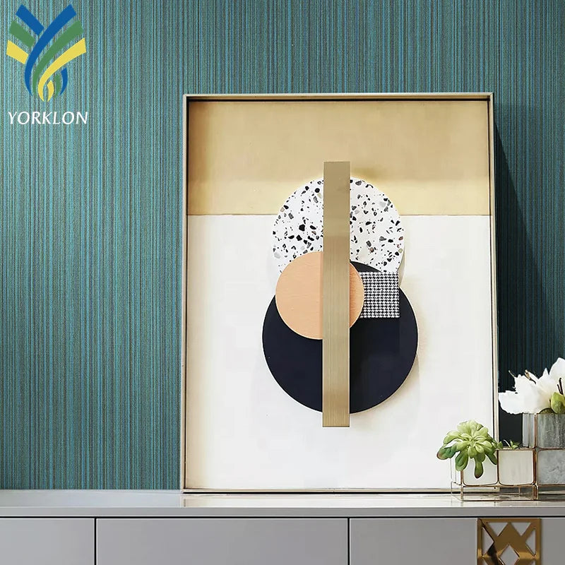 25-FASHION Luxury Interior Decorative Wallcovering Heat & Waterproof PVC Textured Fabric Wallpapers Panels Modern Design Style