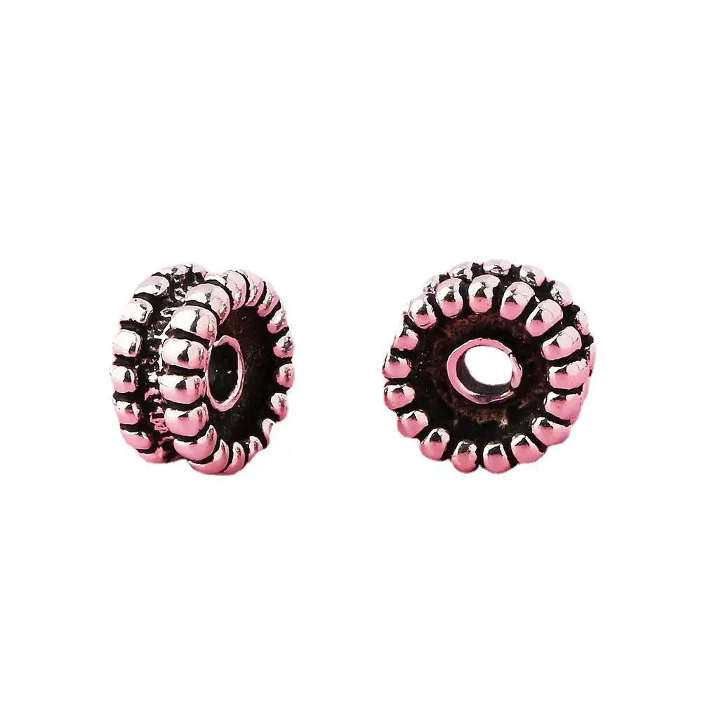 6.2mm Wheel Beads 925 Sterling Silver Unique Wheel Round Spacer Beads for DIY Jewelry Making Finding