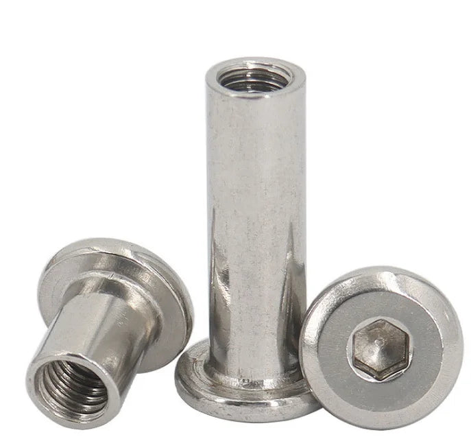 M3 M4 M6 M8 Stainless Steel Flat Head Hex Socket Insert Nut Screw Post Barrel Sleeve Nut