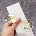 2024 Ins Style Irregular Round Frame Optical Eyeglasses Metal Legs Plain Spectacles Men Women Anti Blue Light Glasses Frame