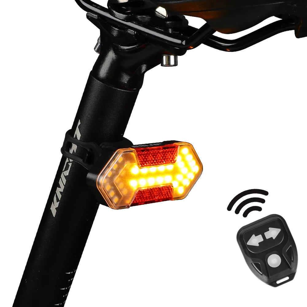 Bicycle Turn Signal Light Alarm Anti-Theft Bike Taillight with Arrow and Remote Control Bicycle Light