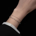 Daidan Beaded Bracelets Women Rectangle Multilayer Silver 925 Trendy Double Chain Bracelets
