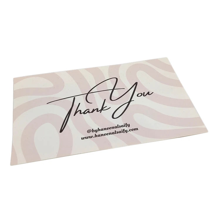 Factory Custom Fast Delivery Art Paper Thank You Cards with CMYK Color and Custom Size