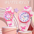 Kids Watch Kids Waterproof Wrist Watch with Butterfly Design New Sport and Fashion All-Type PC Case PVC Band Material 3D Cart...