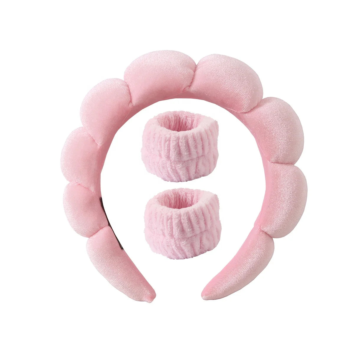 3pcs Spa Sponge Terry Towel Cloth Hair Band Headband Wristband Sets for Washing Face Makeup Headbands for Women Girls