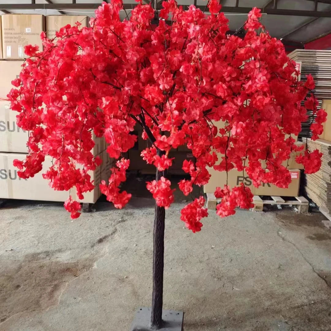 Pink Artificial Cherry Blossom Tree Outdoor Wedding Table Centerpieces Elegant Wedding and Event Artificial Plant