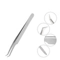 ELITER Hot Sell in Stock Professional 50 Degree Tip Stainless Steel Laah Tweezers Eyelash Twezzers Extensible Tweezer