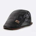 New Autumn Winter Middle-aged Elderly Fleece Ivy Cap Outdoor Casual Warm PU Leather Beret Hat