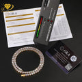 Trendy 2mm 3mm 4mm 5mm Moissanite Tennis Chain Women Jewelry 925 Silver Chain Gold Plated VVS Diamond Tennis Bracelet Necklaces