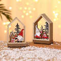 Wholesale Christmas Decorations Wooden Santa Claus House With LED Light for Christmas Party Window Layout Tabletop Ornaments