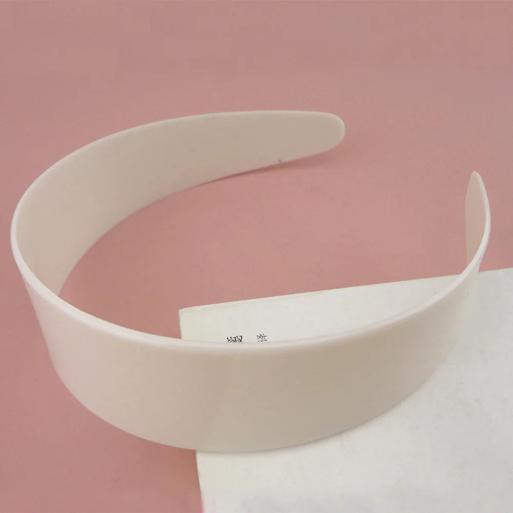 3.8cm 1.5 Inch White Wide Plastic Hair Headbands for DIY Women Hair Accessories Plain Raws Hairbands Base Hair Hoops