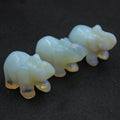 Huiying New Wholesale Natural Opalite Carving Animal Gemstone Art Sculpture Stone Elephant for Decoration Crafts