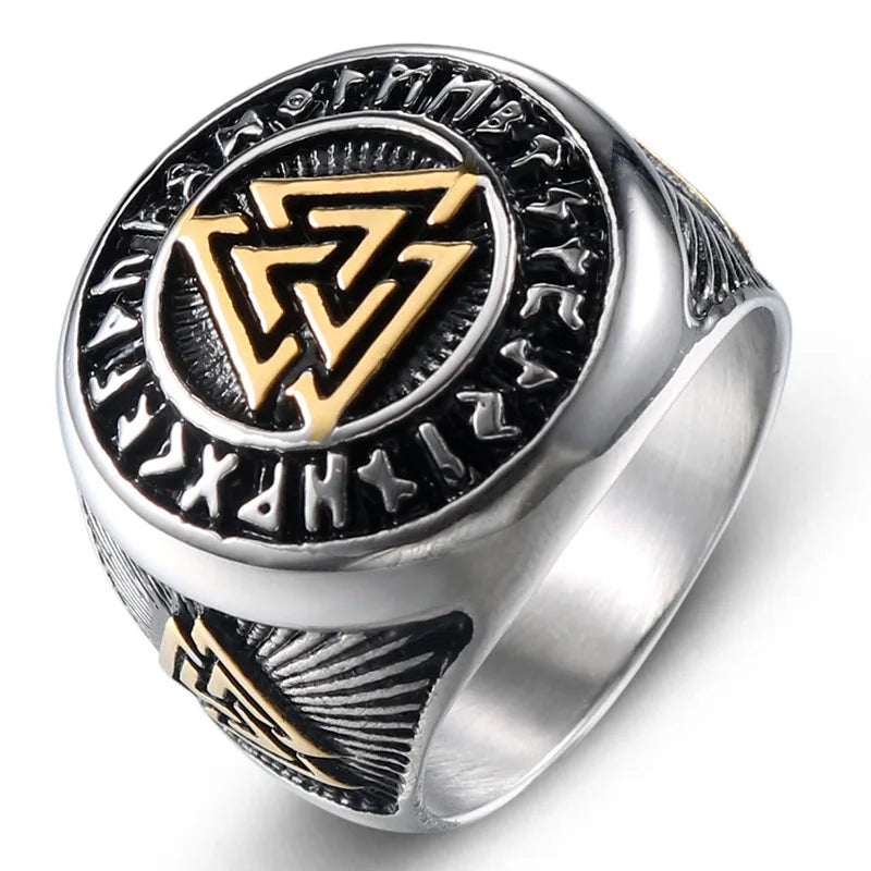 Accesorios Vikingos RI07 Celtic Symbol Ring Mens Stainless Celtic Bague  Norse Viking Ring