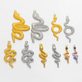 Stainless Steel Snake Pendant 18K Gold Plated Lucky Charm Serpent Cobra Charm Necklace for Jewelry Making