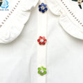 Custom Shirt Enamel Flower Removable Clip Over Button Brooch Jewel Crystal Button Covers for Women Snap on Cufflinks Accessories