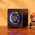 LAIHE Luxury Single Watch Winder Machine Aluminum Alloy & Microfiber Leather 5 Rotation Modes Wood Case Premium Watch Case LAIHE