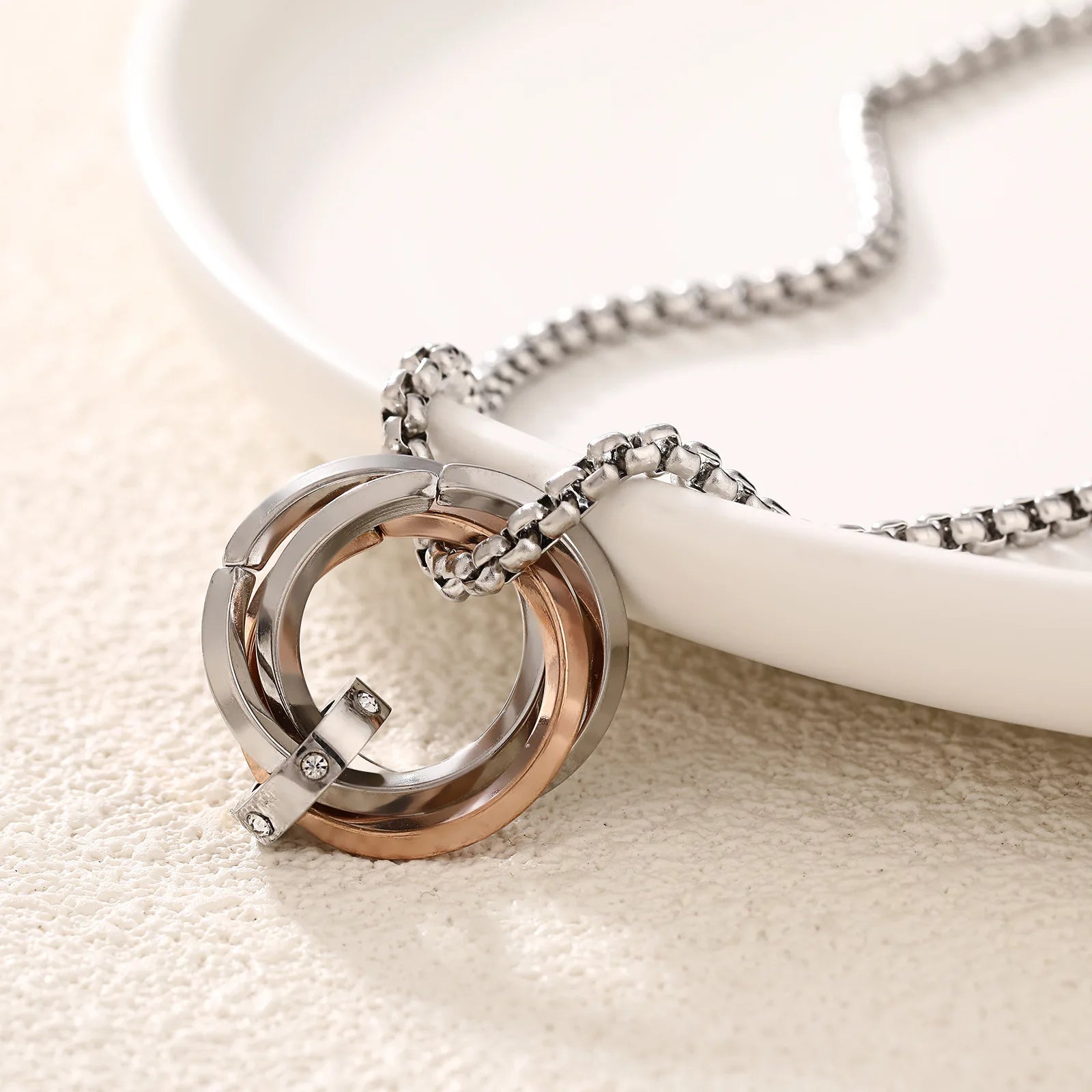 Fashion Hip Pop Titanium Steel Pendant Necklace Punk Sweater Chain Simple Jewelry Wholesale