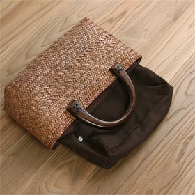 2023 Hot Sale Handmade Straw Woven Beach Bag Summer Beach Straw Bag Straw Bags