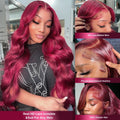 Wholesale Raw Indian Hair 99J Hd Lace Frontal Wig Body Wave Human Hair 13x6 Lace Front Wigs for Black Women