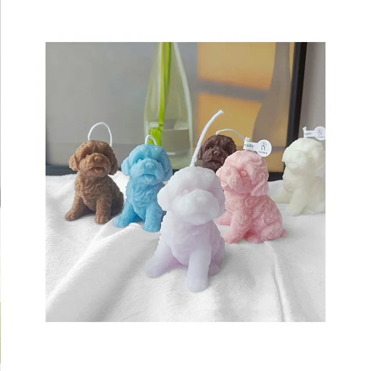 Table Photo Prop Birthday Gift Cute Animal Puppy Aroma Candle Fragrance Teddy Shaped Scented Candle