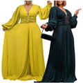 D534 Latest Design Fall Jumpsuit Women High Waist Beaded Mesh Long Sleeve Loose Wide Leg African Jumpsuit for Ladies