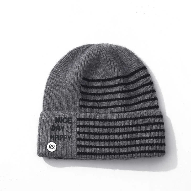 Japanese-style Cute Embroidered Woolen Ear Warmers Beanie Hat for Women