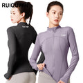RUIQUWIN Women's Zipper Tight-fitting Quick-drying Long-sleeved Top Yoga Sports Workout Jacket Running Fitness Clothes