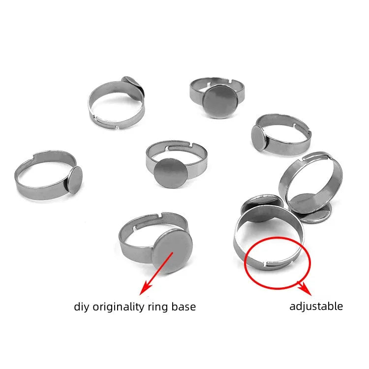 Wholesale Stainless Steel Adjustable Flat Ring Base for DIY Jewelry Accessories