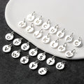 9.7mm Disc A-Z Alphabet Pendants 925 Sterling Silver Hollow Round 26 Initial Letter Pendant for Bracelet Necklace Making Fitting